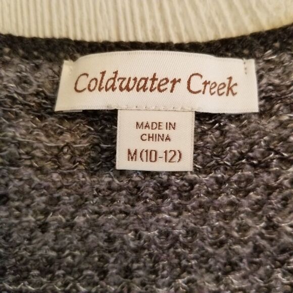 Coldwater Creek Women's Misses Size M Gray Ombre Blanket Striped Vest - Picture 3 of 10